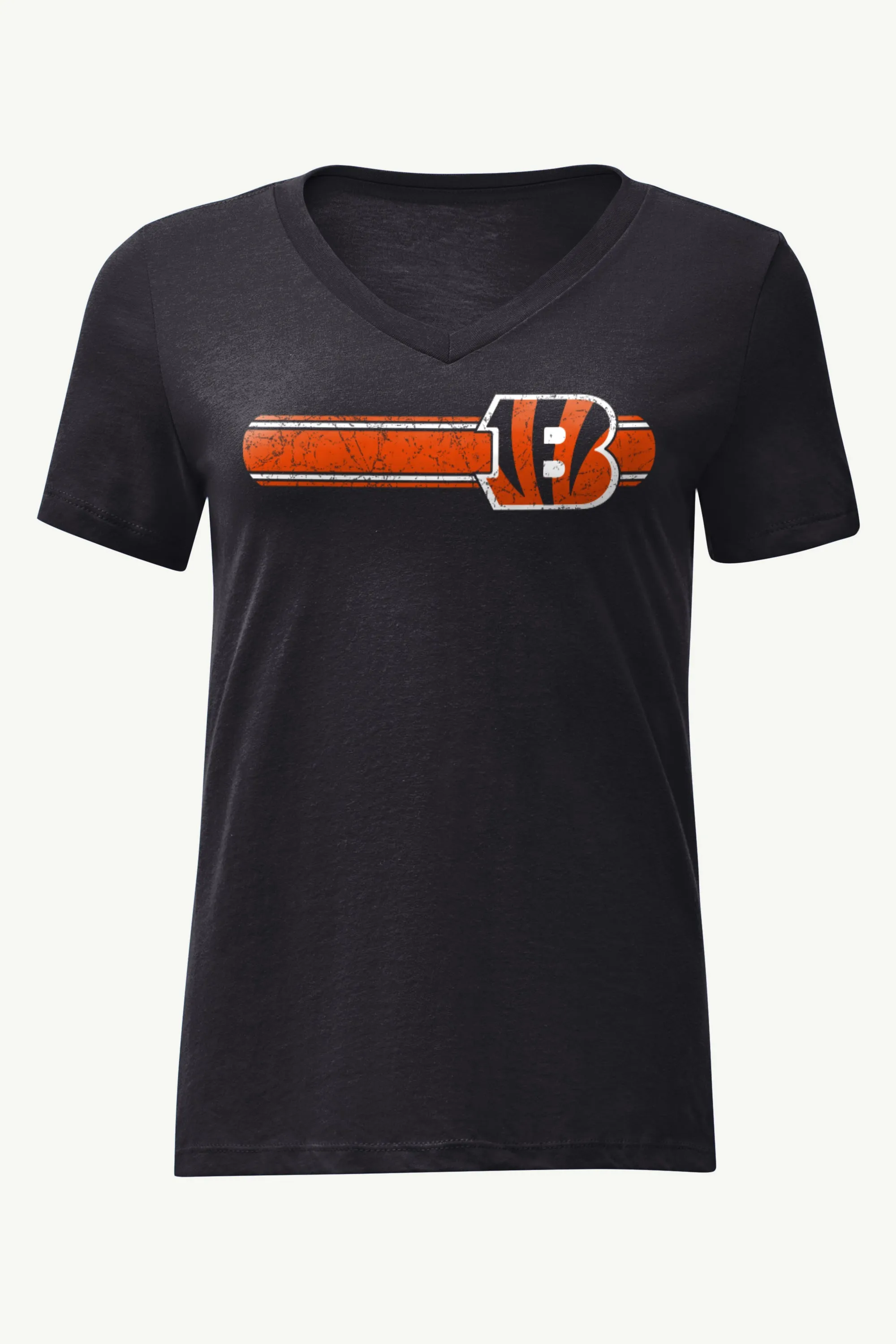 WOMENS CINCINATI BENGALS STRIPE V-NECK T SHIRT sold by Starter