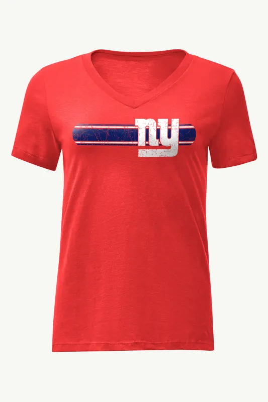 WOMENS NEW YORK GIANTS STRIPE V-NECK T SHIRT sold by Starter
