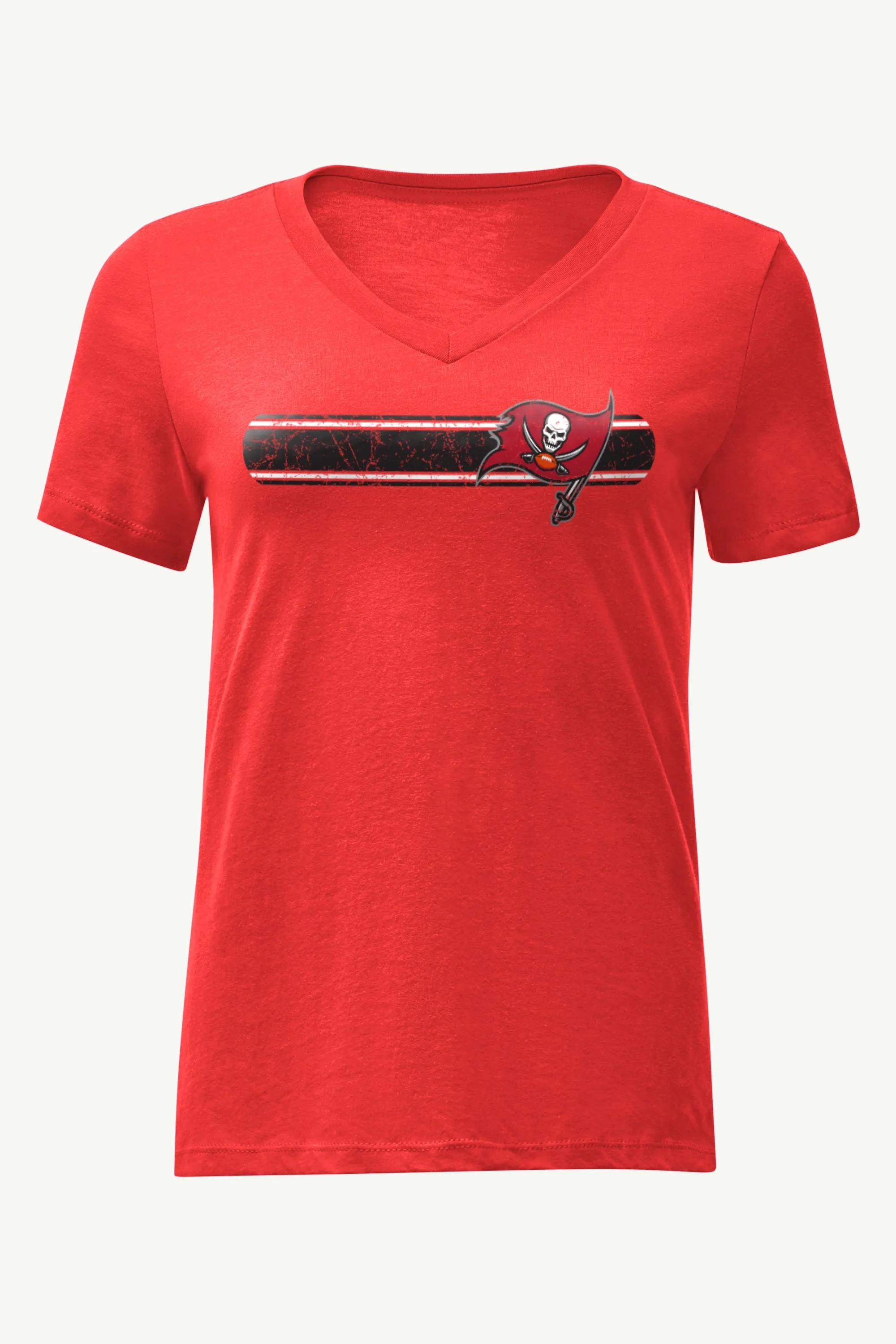WOMENS TAMPA BAY BUCANEERS STRIPE V-NECK T SHIRT sold by Starter