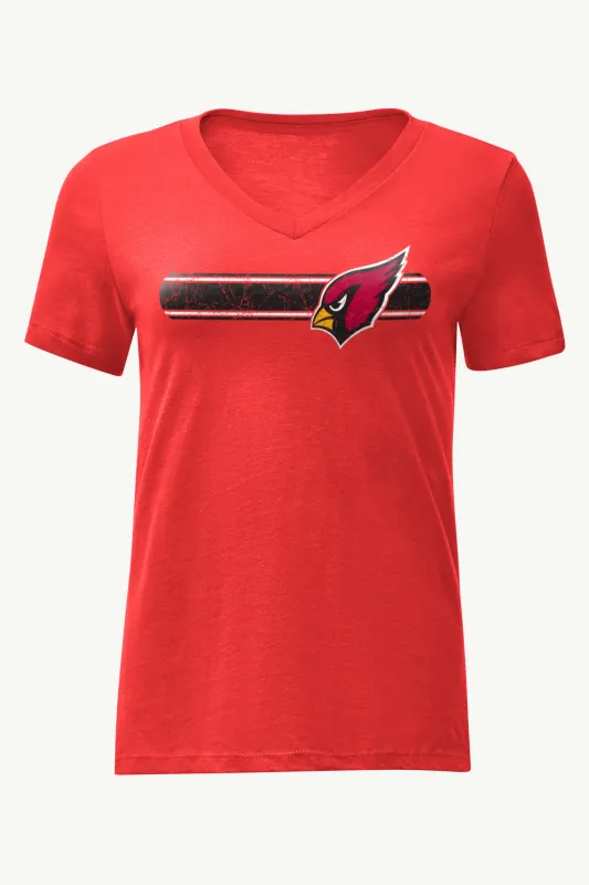 WOMENS ARIZONA CARDINALS STRIPE V-NECK T SHIRT sold by Starter