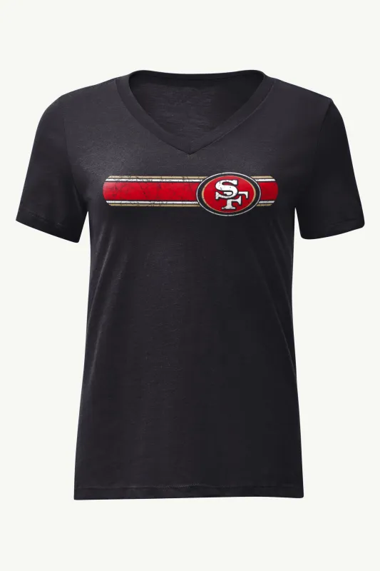 WOMENS SAN FRANCISCO  49ERS STRIPE V-NECK T SHIRT sold by Starter