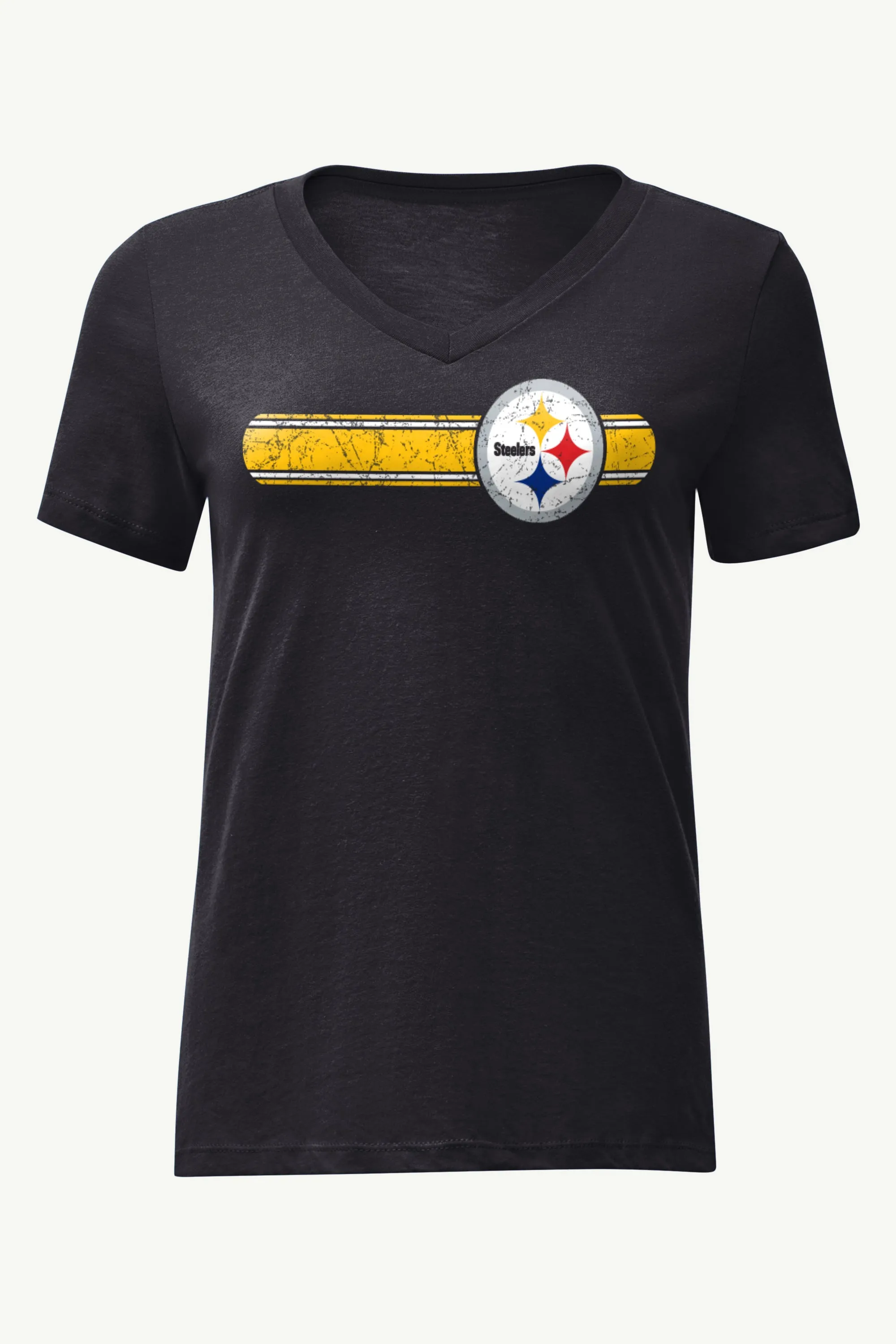 WOMENS PITTSBURGH STEELERS STRIPE V-NECK T SHIRT sold by Starter