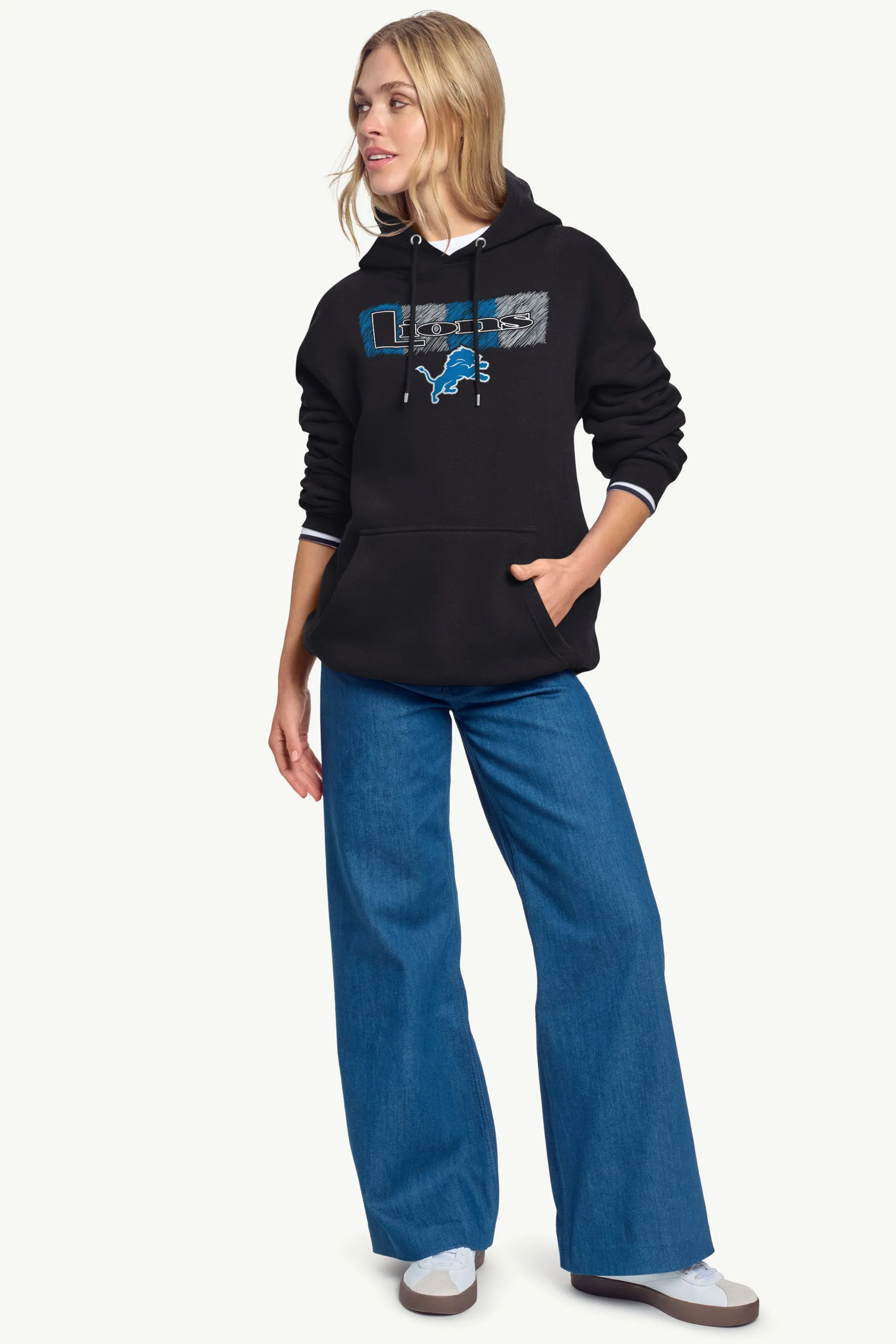 WOMENS DETROIT LIONS COLOR SHADING HOODIE sold by Starter product image thumbnail 3