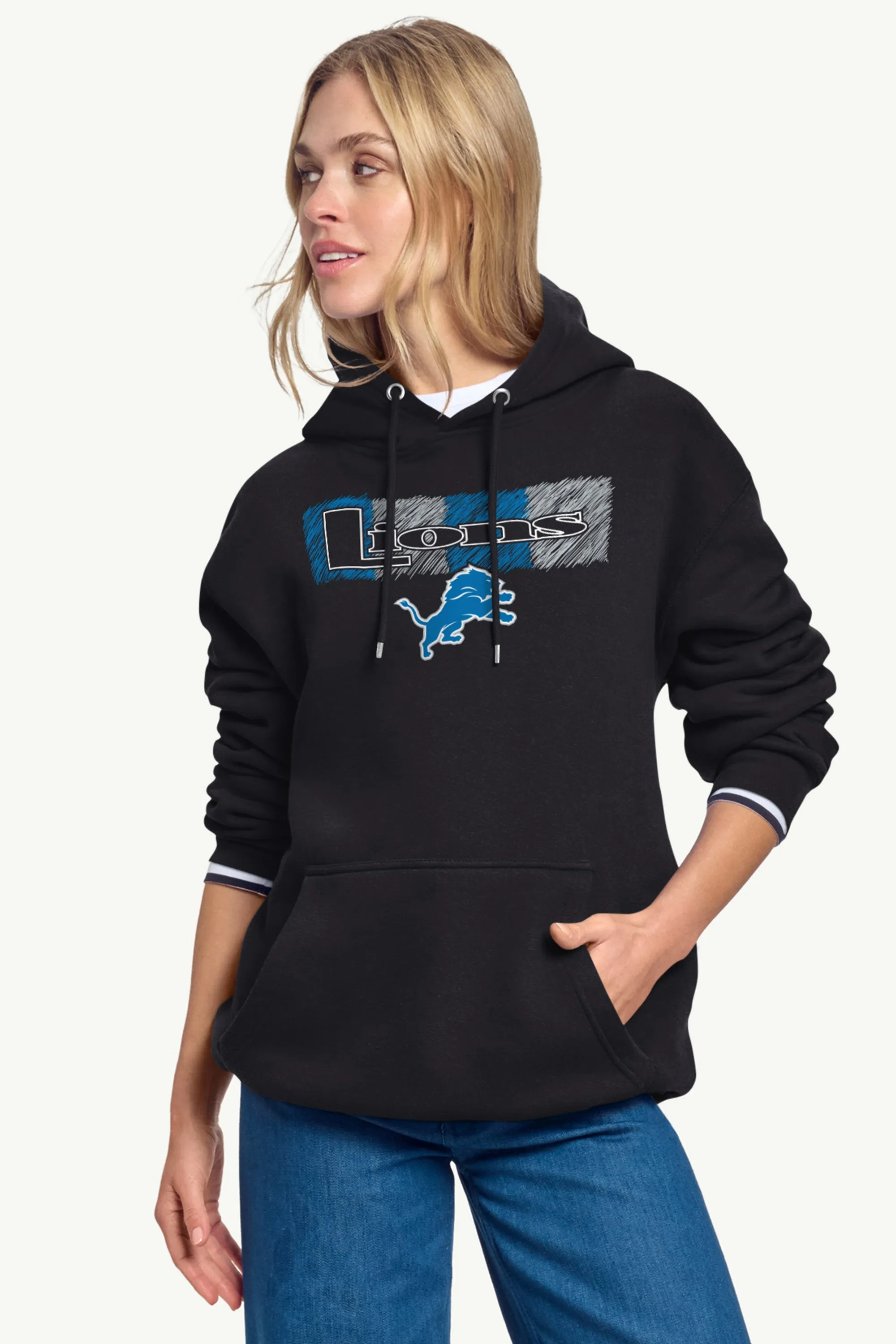 WOMENS DETROIT LIONS COLOR SHADING HOODIE sold by Starter product image thumbnail 2