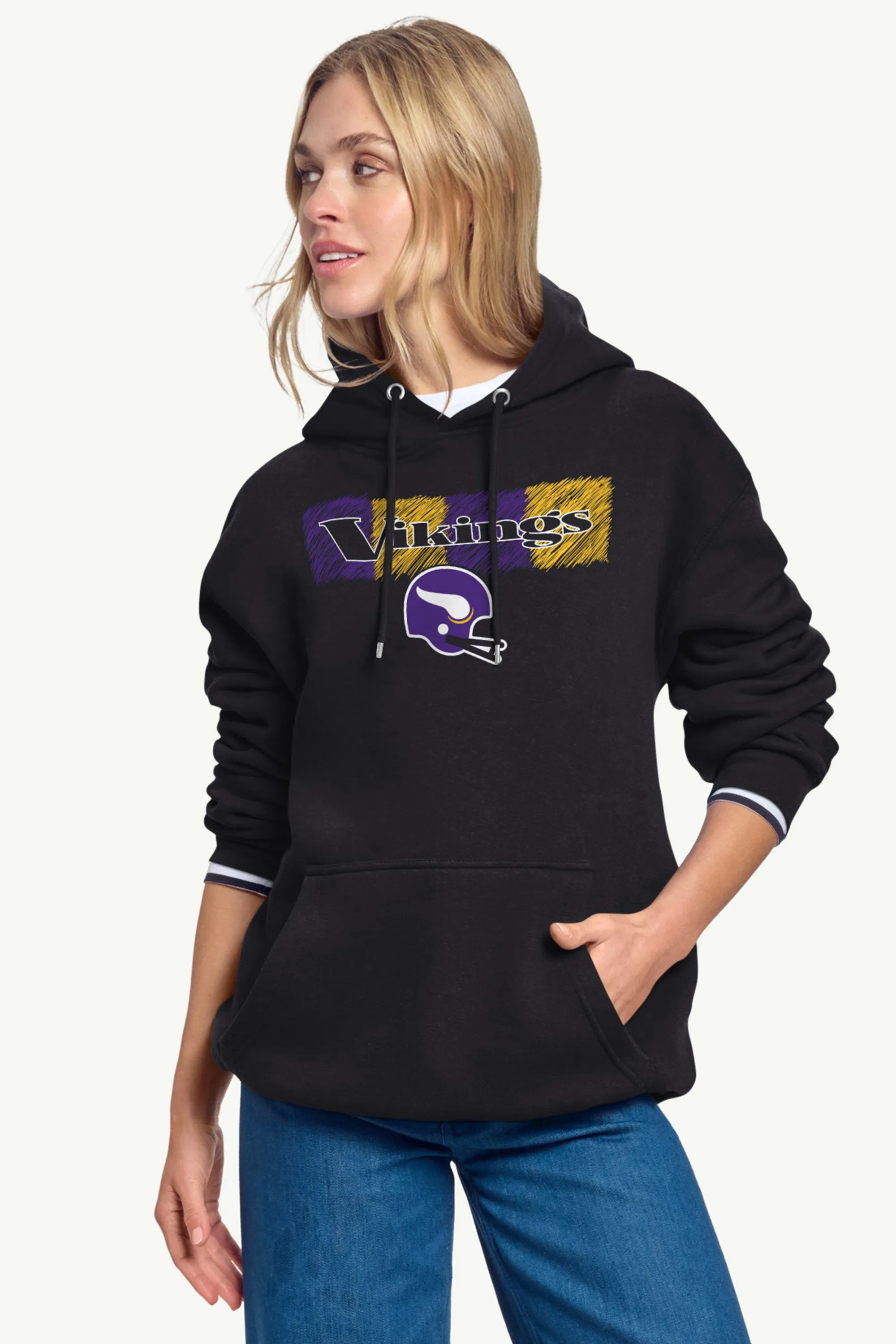 WOMENS MINNESOTA VIKINGS COLOR SHADING HOODIE sold by Starter product image thumbnail 3