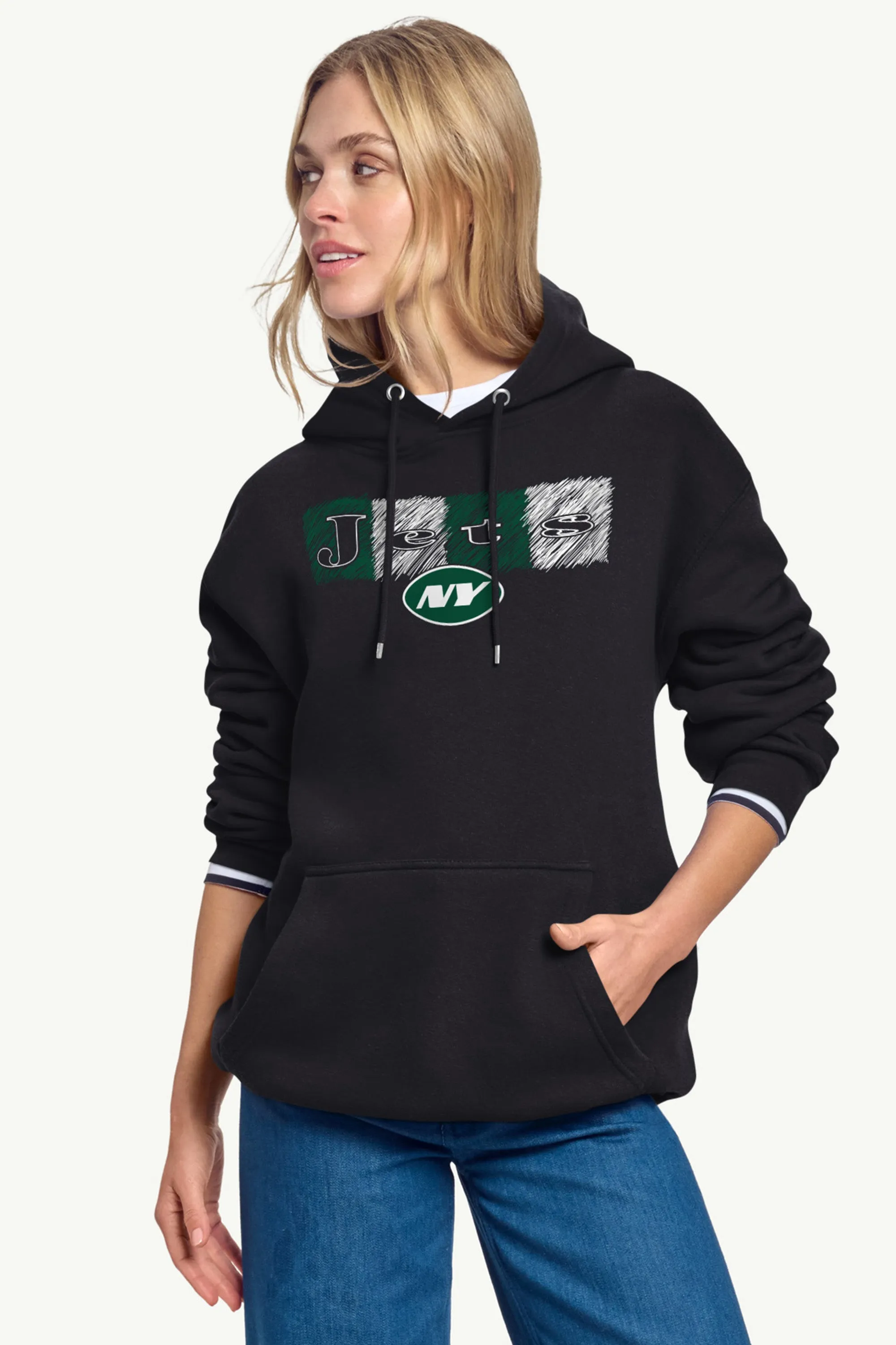 WOMENS NEW YORK JETS COLOR SHADING HOODIE sold by Starter product image thumbnail 3