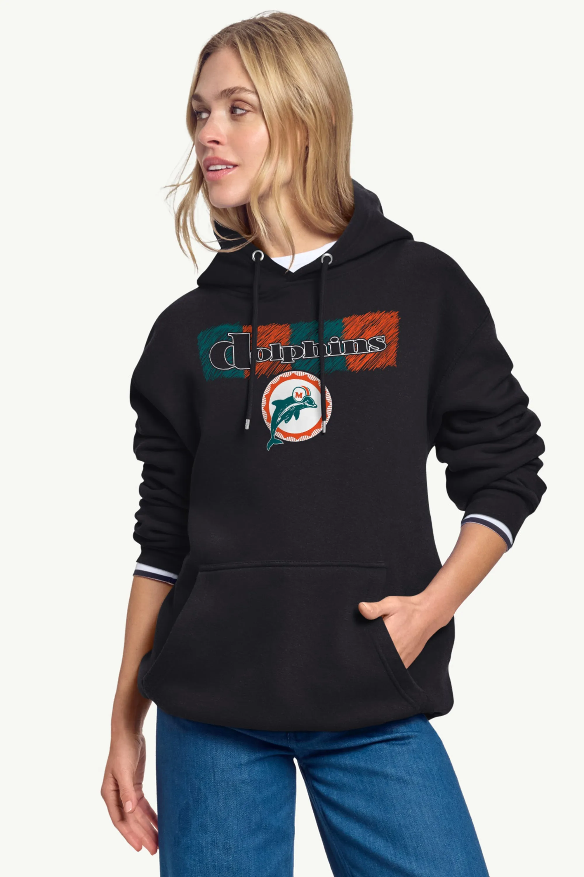 WOMENS MIAMI DOLPHINS COLOR SHADING HOODIE sold by Starter product image thumbnail 3