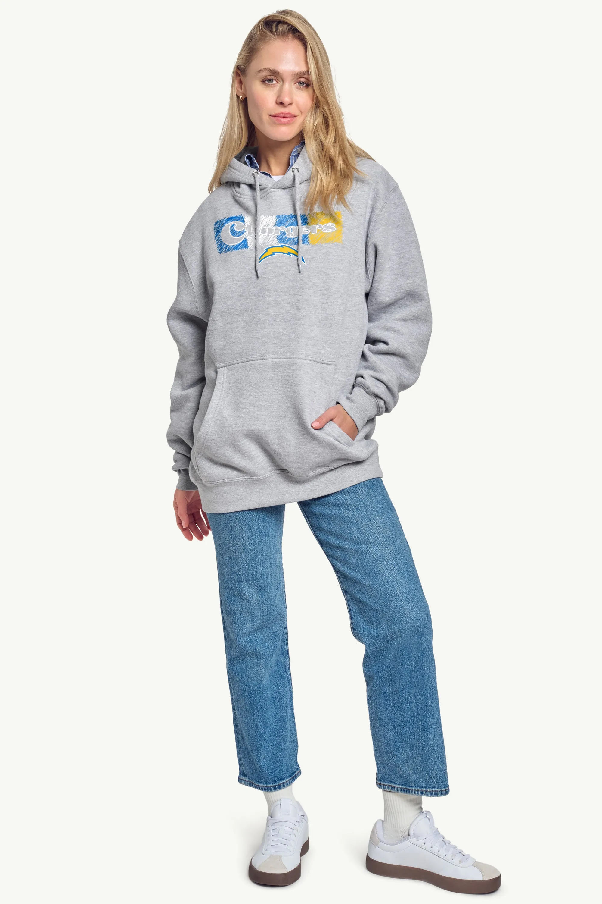 WOMENS LOS ANGELES CHARGERS COLOR SHADING HOODIE sold by Starter product image thumbnail 3