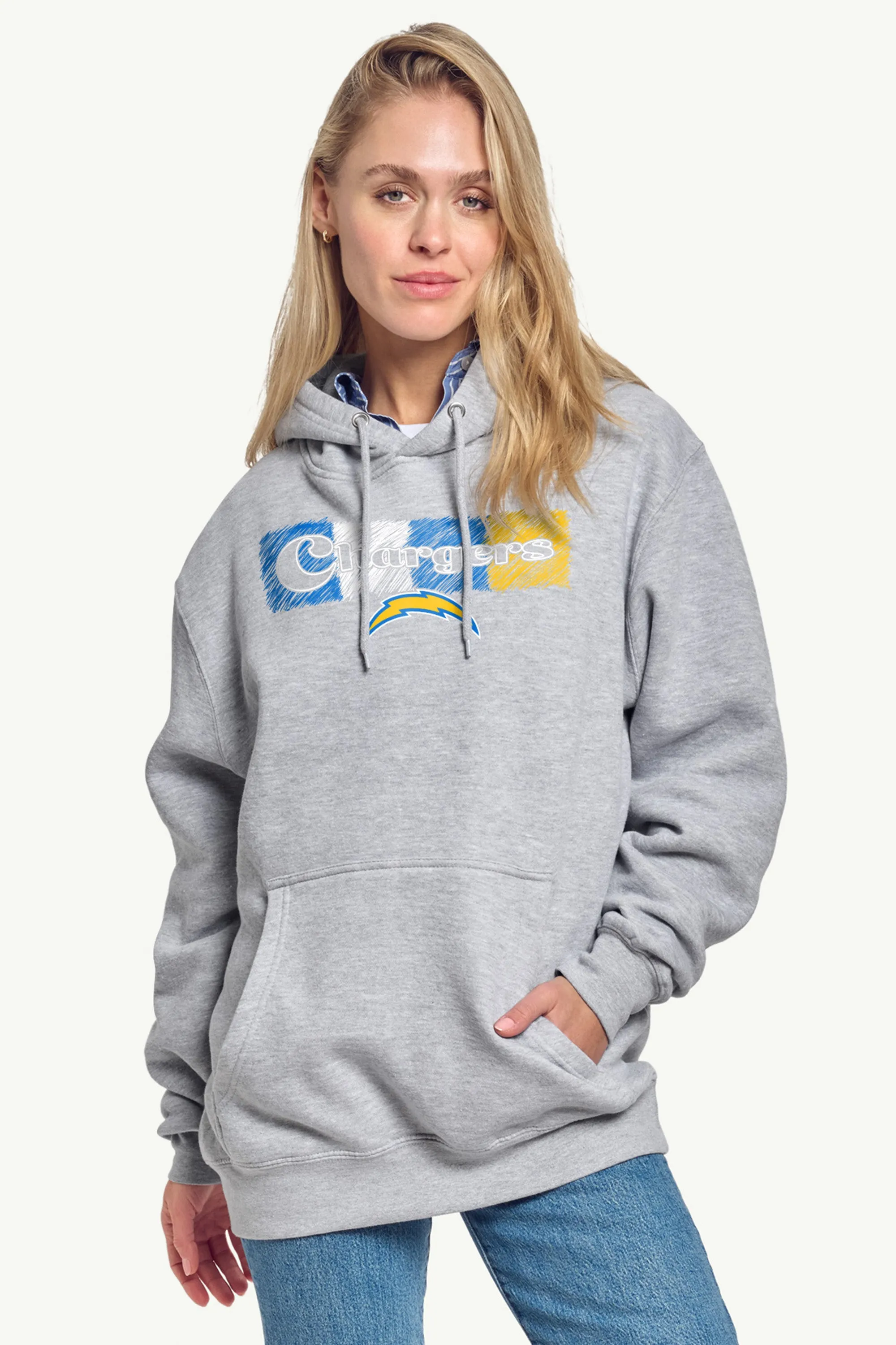 WOMENS LOS ANGELES CHARGERS COLOR SHADING HOODIE sold by Starter product image thumbnail 2