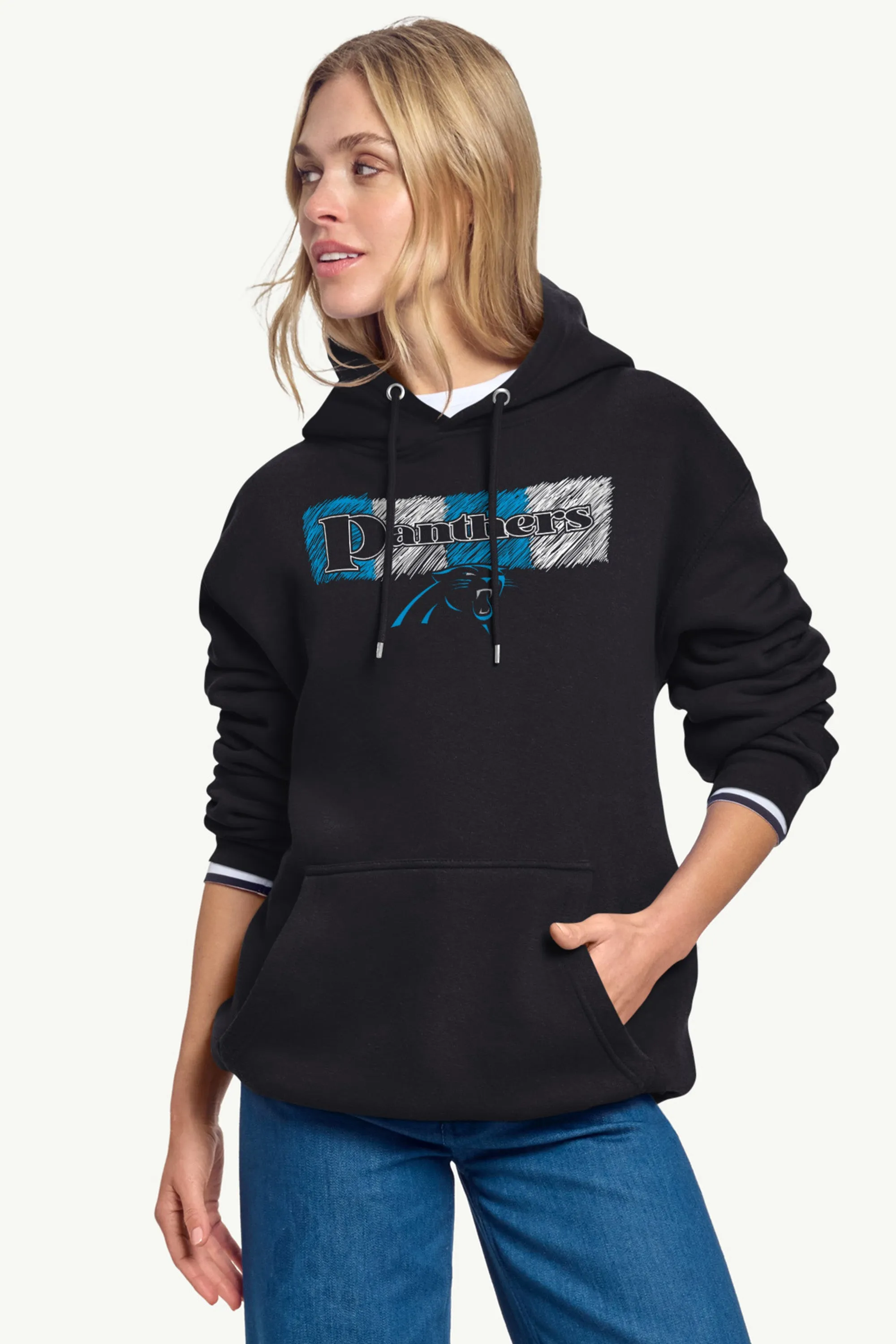 WOMENS CAROLINA PANTHERS COLOR SHADING HOODIE sold by Starter product image thumbnail 2