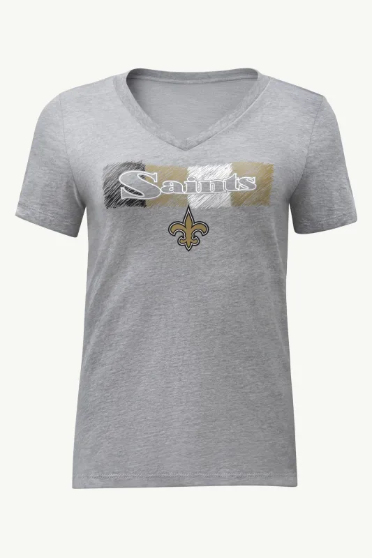 WOMENS NEW ORLEANS SAINTS COLOR SHADING V-NECK T SHIRT sold by Starter