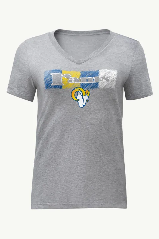 WOMENS LOS ANGELES RAMS COLOR SHADING V-NECK T SHIRT sold by Starter
