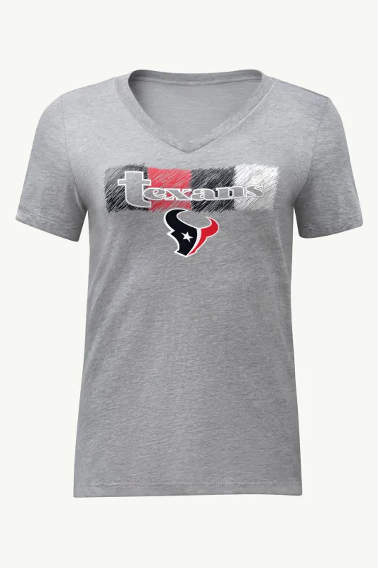 WOMENS HOUSTON TEXANS COLOR SHADING V-NECK T SHIRT sold by Starter