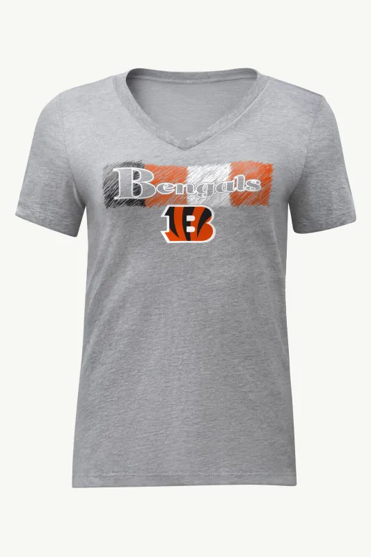 WOMENS CINCINATI BENGALS COLOR SHADING V-NECK T SHIRT sold by Starter