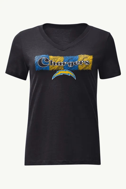 WOMENS LOS ANGELES CHARGERS COLOR SHADING V-NECK T SHIRT sold by Starter