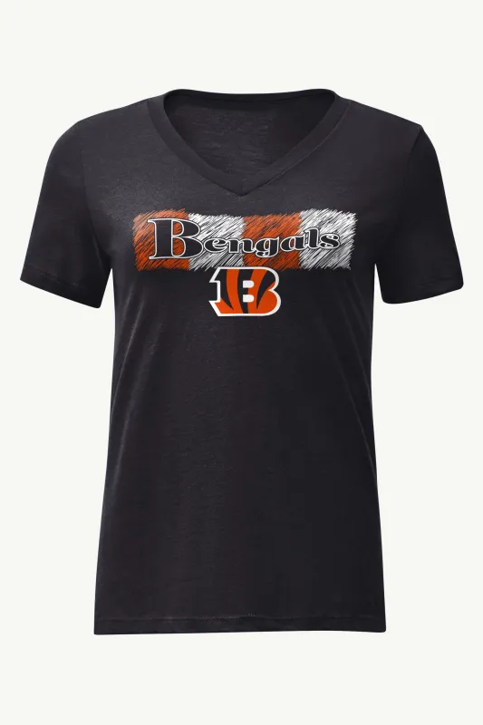 WOMENS CINCINATI BENGALS COLOR SHADING V-NECK T SHIRT sold by Starter