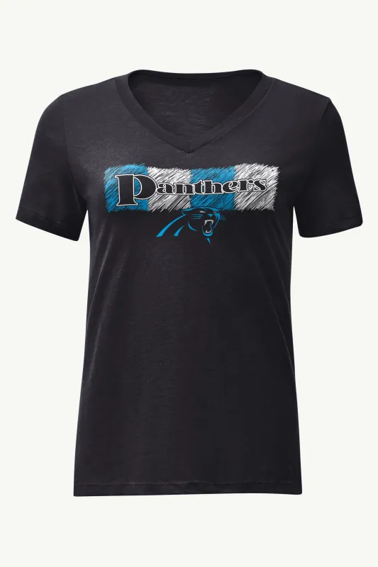 WOMENS CAROLINA PANTHERS COLOR SHADING V-NECK T SHIRT sold by Starter