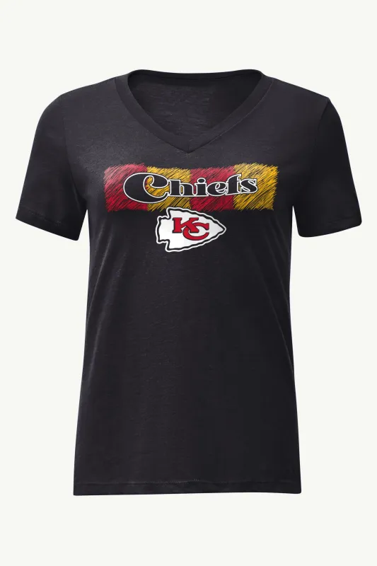 WOMENS KANSAS CITY CHIEFS COLOR SHADING V-NECK T SHIRT sold by Starter