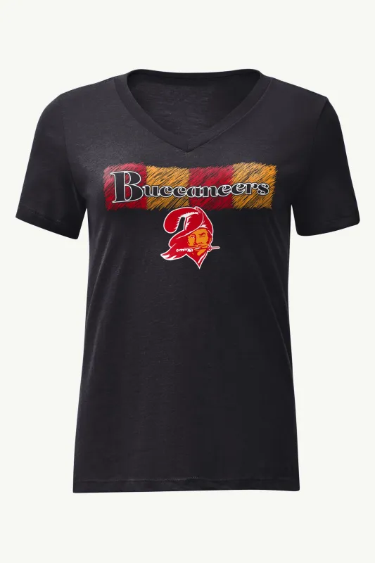 WOMENS TAMPA BAY BUCANEERS COLOR SHADING V-NECK T SHIRT sold by Starter