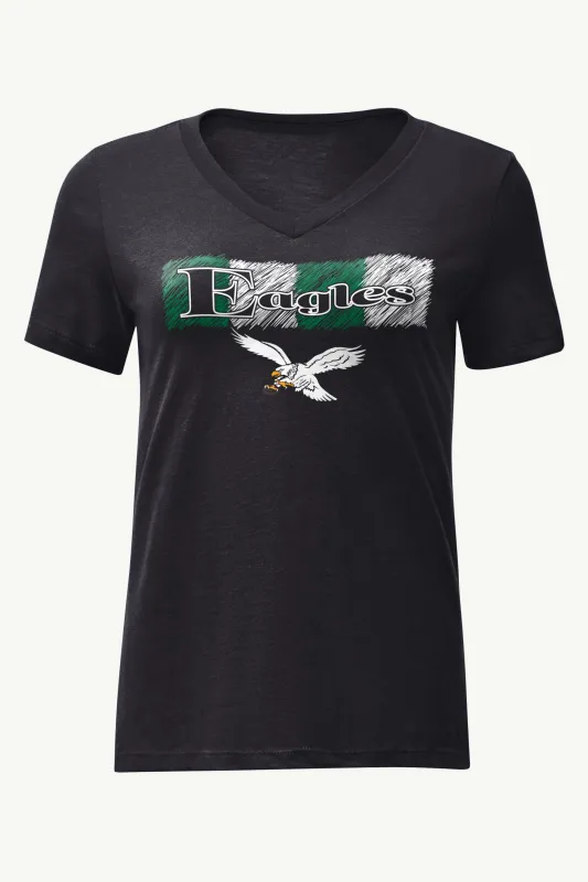WOMENS PHILADELPHIA EAGLES COLOR SHADING V-NECK T SHIRT sold by Starter