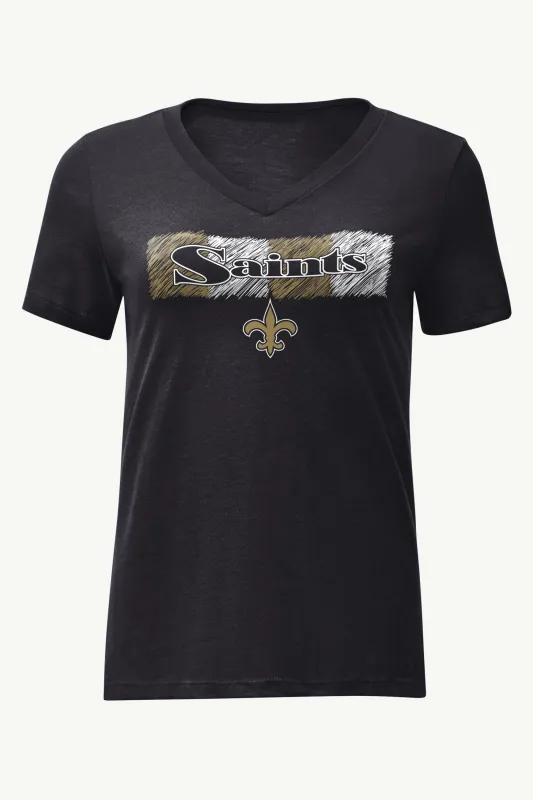 WOMENS NEW ORLEANS SAINTS COLOR SHADING V-NECK T SHIRT sold by Starter