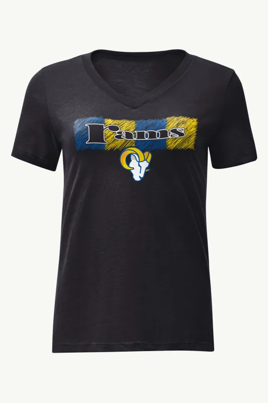 WOMENS LOS ANGELES RAMS COLOR SHADING V-NECK T SHIRT sold by Starter