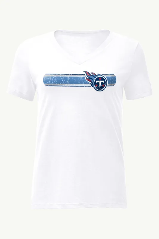 WOMENS TENNESSEE TITANS STRIPE V-NECK T SHIRT sold by Starter