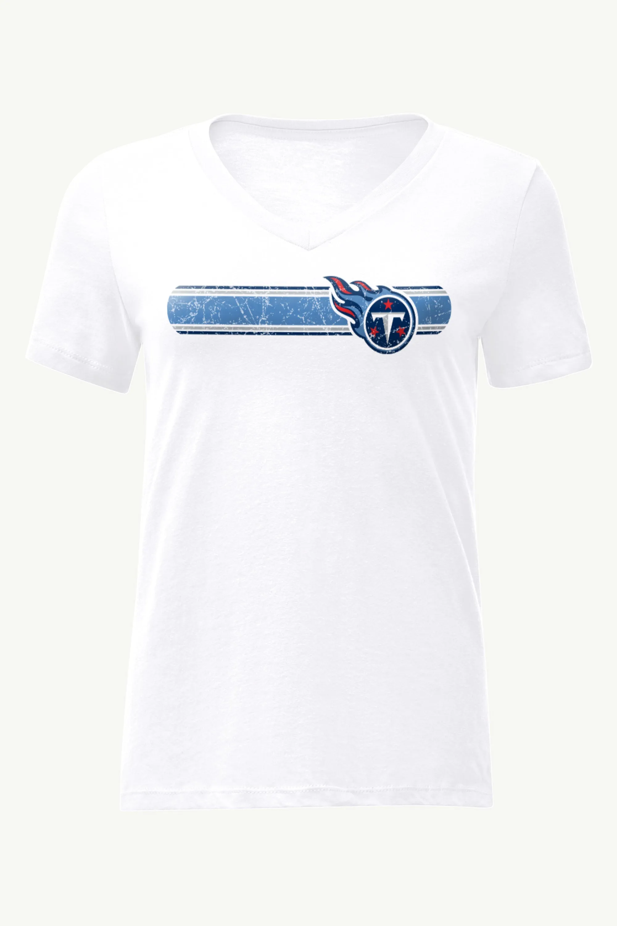 WOMENS TENNESSEE TITANS STRIPE V-NECK T SHIRT sold by Starter