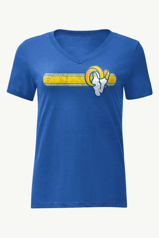 WOMENS LOS ANGELES RAMS STRIPE V-NECK T SHIRT sold by Starter