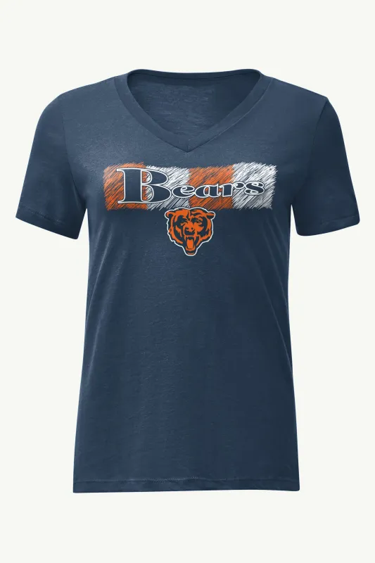 WOMENS CHICAGO BEARS COLOR SHADING V-NECK T SHIRT sold by Starter