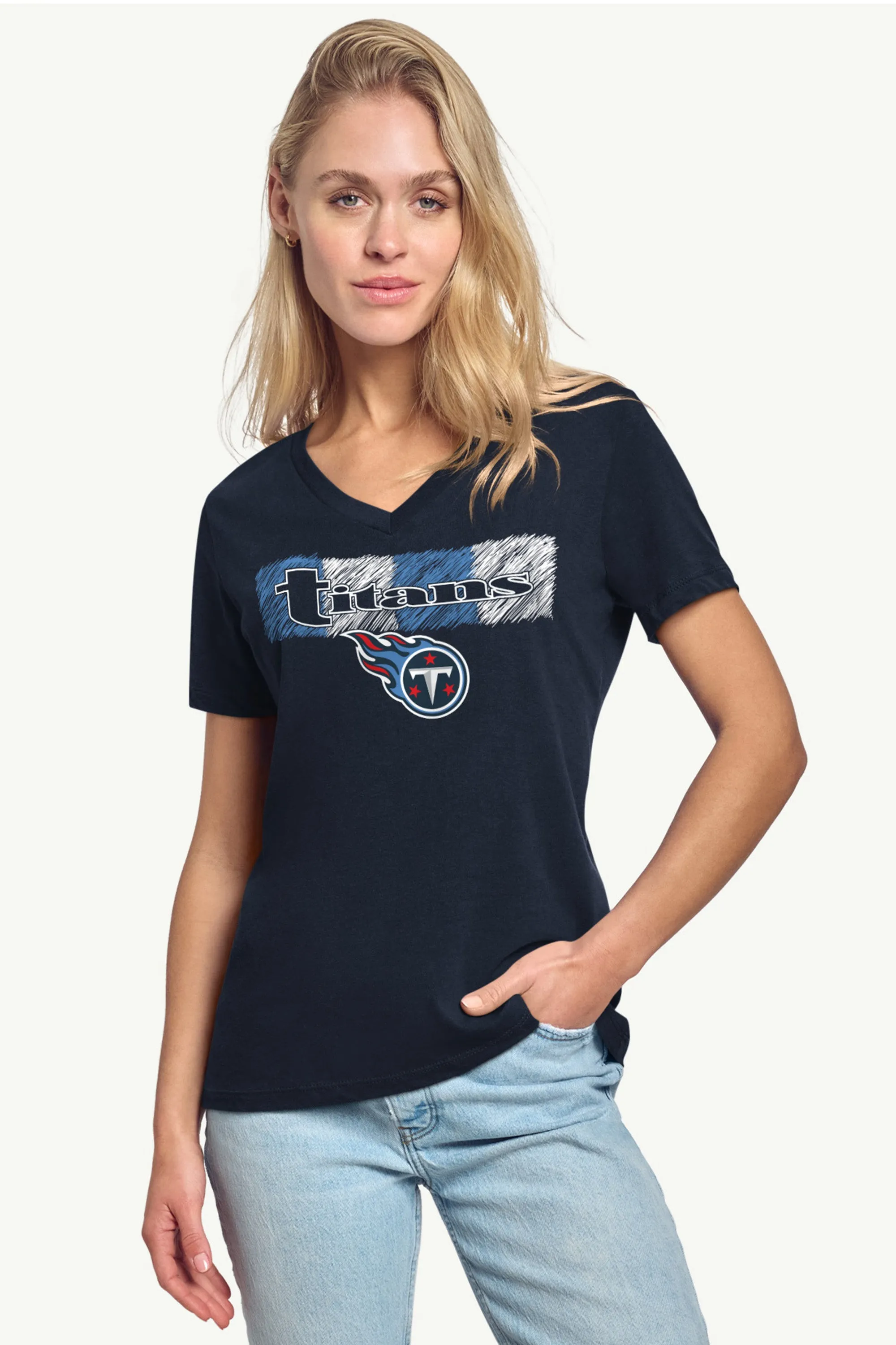 WOMENS TENNESSEE TITANS COLOR SHADING V-NECK T SHIRT sold by Starter product image thumbnail 2