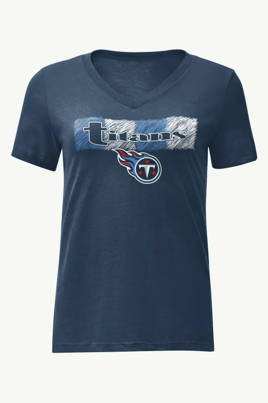 WOMENS TENNESSEE TITANS COLOR SHADING V-NECK T SHIRT sold by Starter