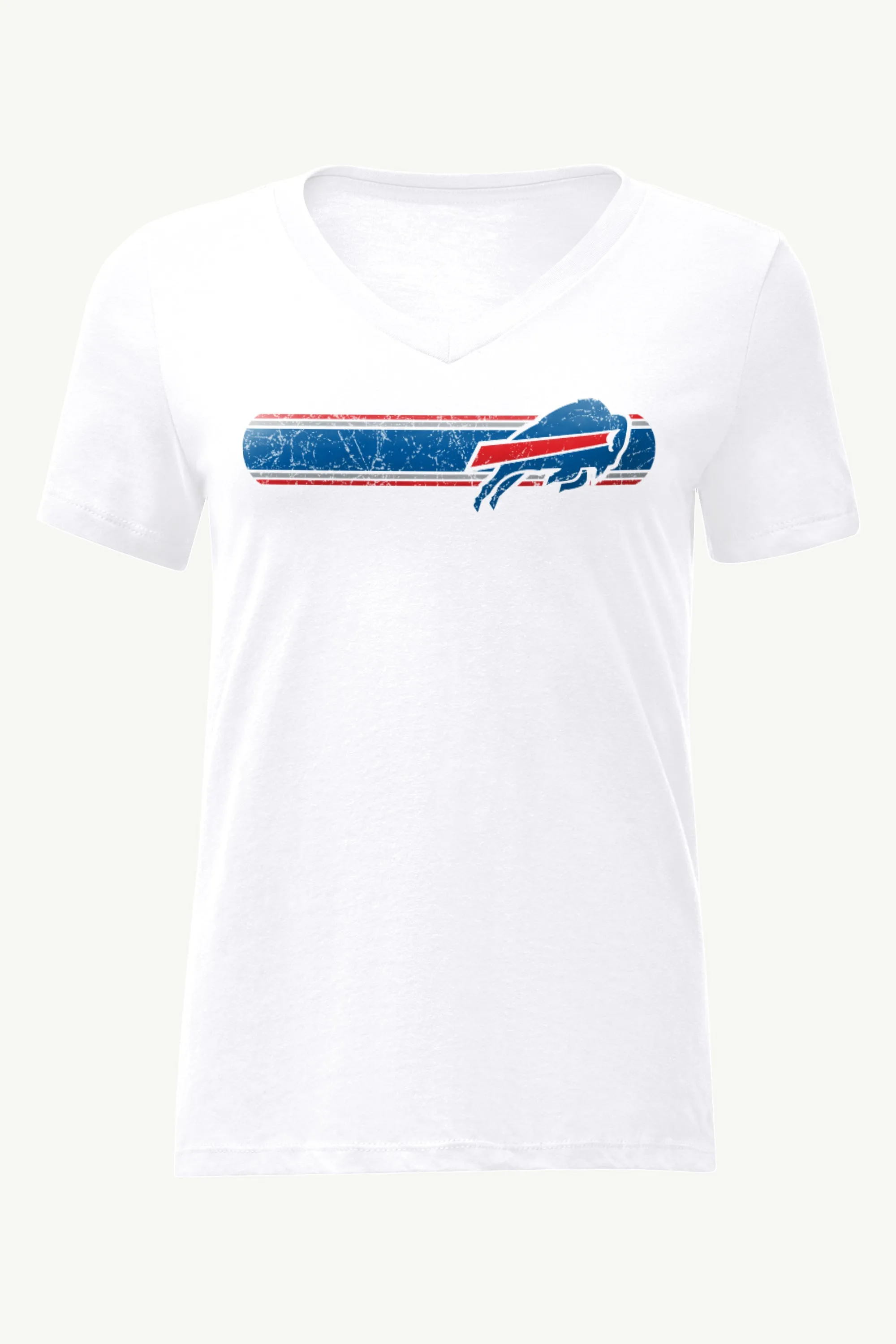 WOMENS BUFFALO BILLS STRIPE V-NECK T SHIRT sold by Starter