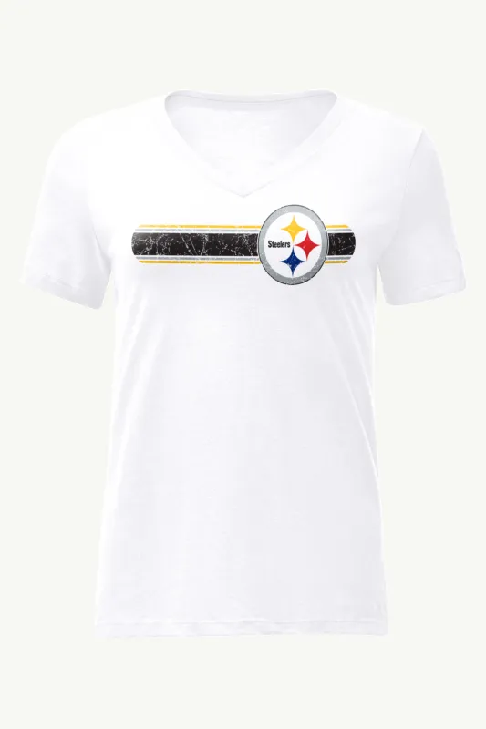 WOMENS PITTSBURGH STEELERS STRIPE V-NECK T SHIRT sold by Starter