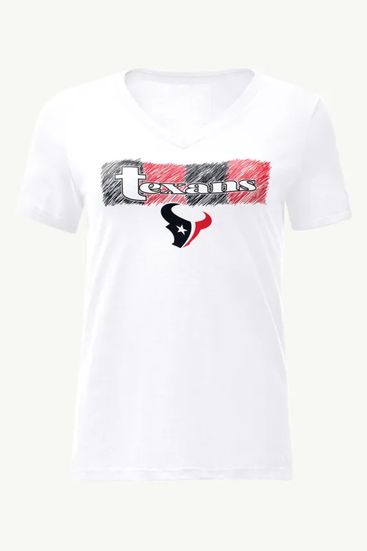 WOMENS HOUSTON TEXANS COLOR SHADING V-NECK T SHIRT sold by Starter