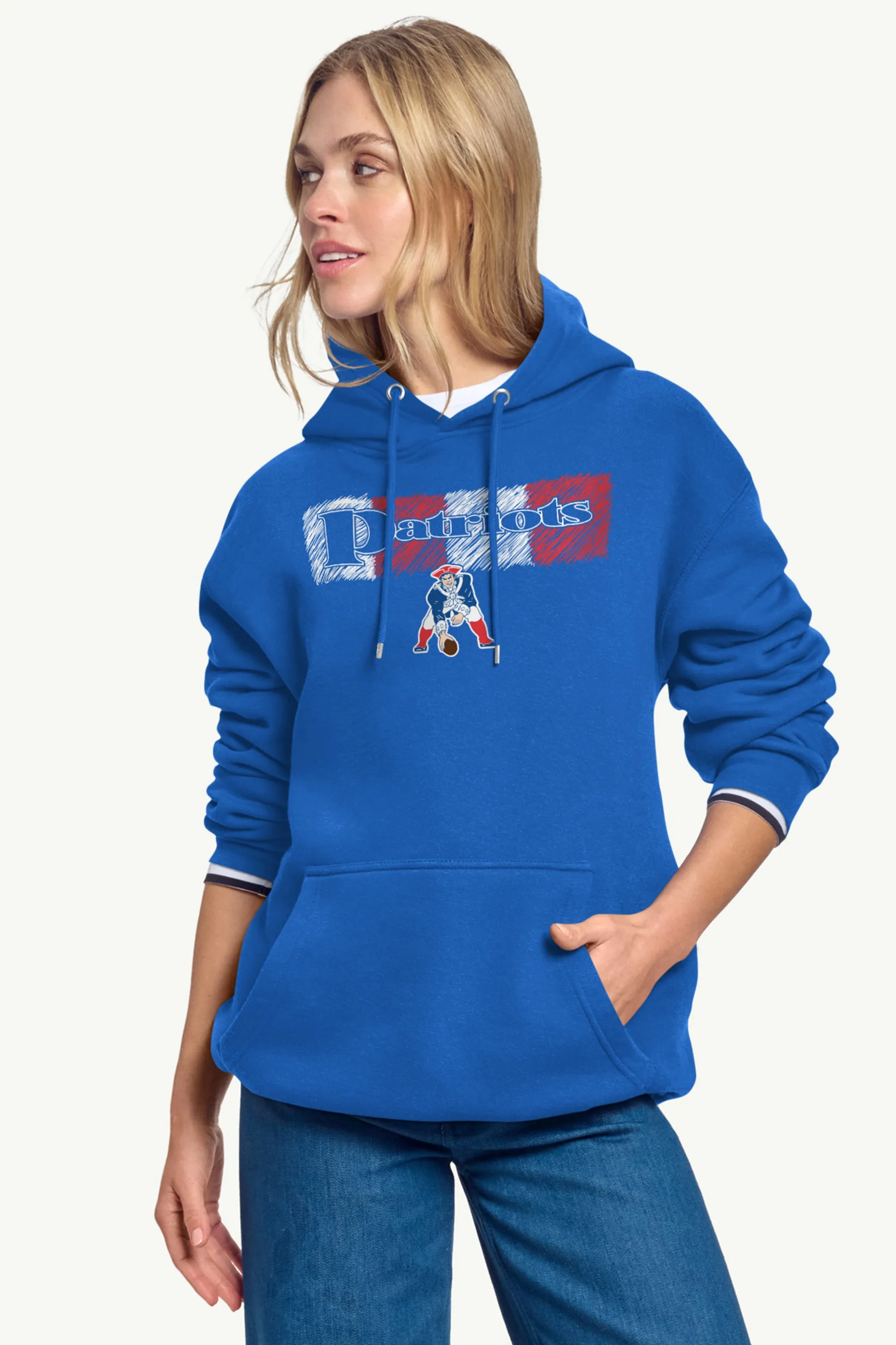 WOMENS NEW ENGLAND PATRIOTS COLOR SHADING HOODIE sold by Starter product image thumbnail 3