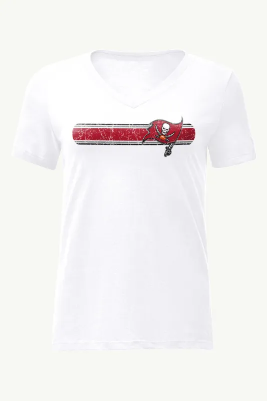 WOMENS TAMPA BAY BUCANEERS STRIPE V-NECK T SHIRT sold by Starter