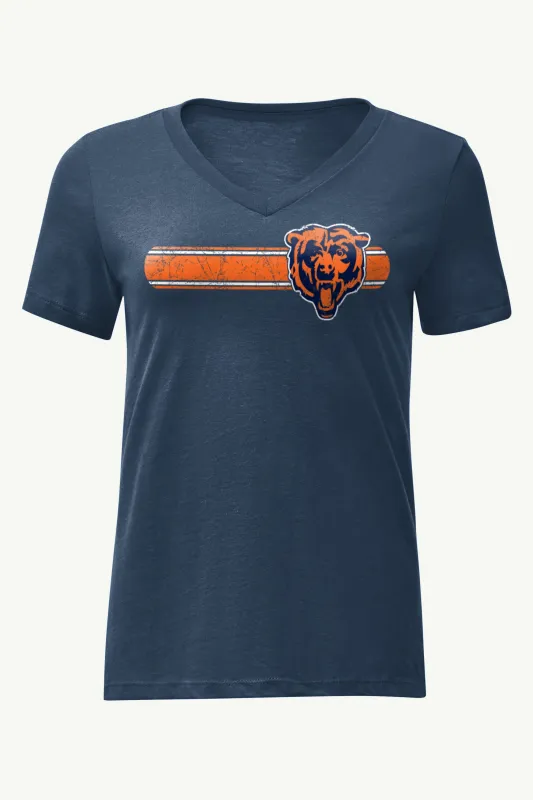 WOMENS CHICAGO BEARS STRIPE V-NECK T SHIRT sold by Starter