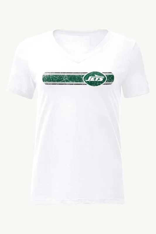 WOMENS NEW YORK JETS STRIPE V-NECK T SHIRT sold by Starter