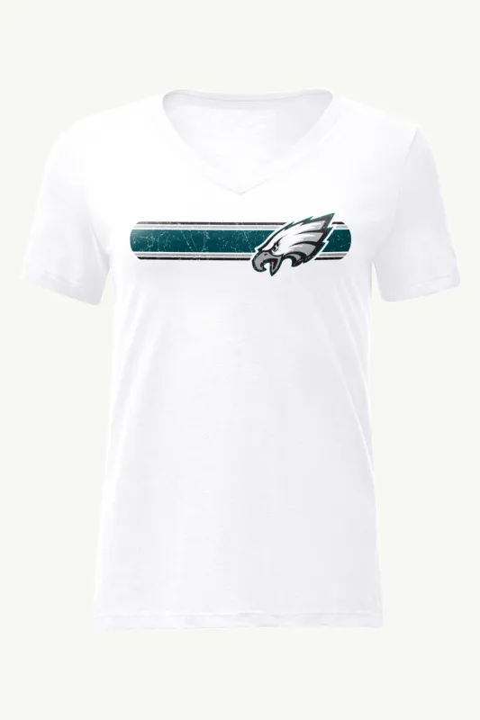 WOMENS PHILADELPHIA EAGLES STRIPE V-NECK T SHIRT sold by Starter