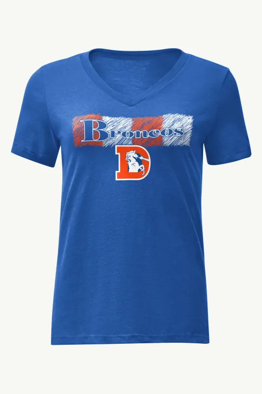 WOMENS DENVER BRONCOS COLOR SHADING V-NECK T SHIRT sold by Starter