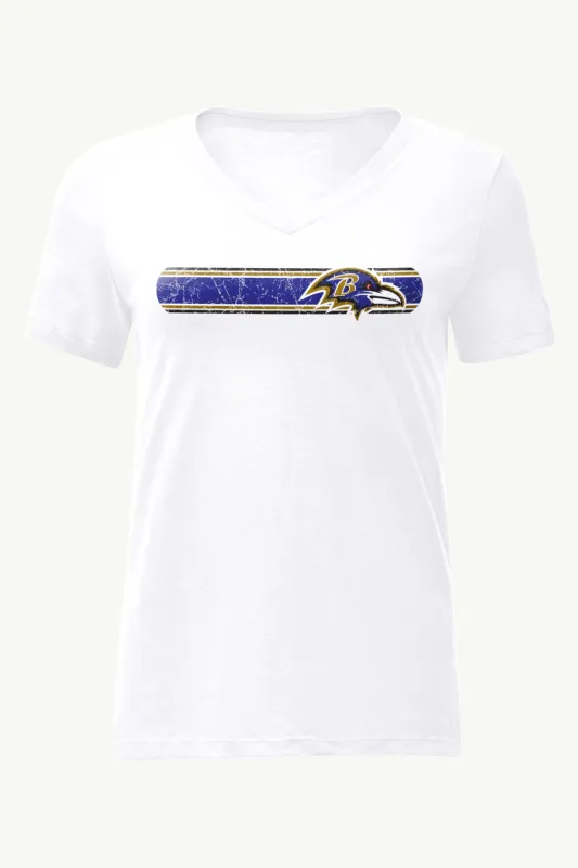 WOMENS BALTIMORE RAVENS STRIPE V-NECK T SHIRT sold by Starter