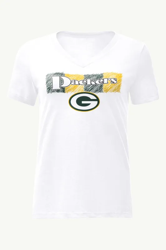 WOMENS GREEN BAY PACKERS COLOR SHADING V-NECK T SHIRT sold by Starter