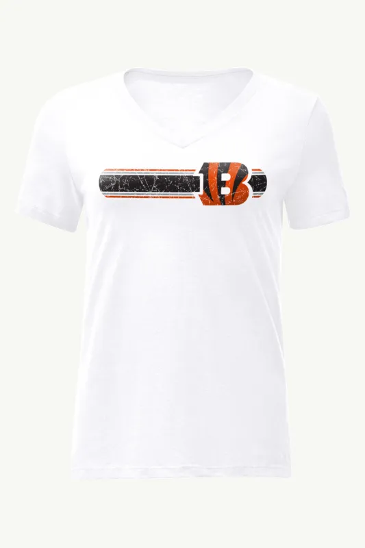 WOMENS CINCINATI BENGALS STRIPE V-NECK T SHIRT sold by Starter