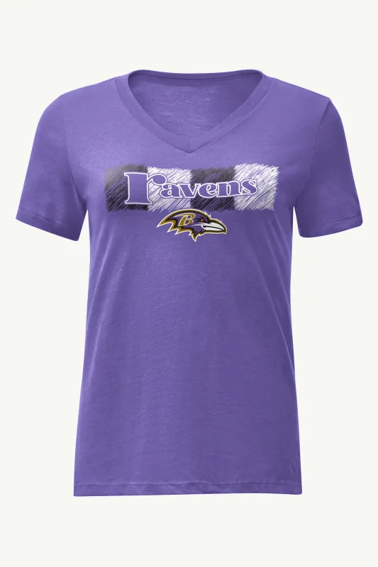 WOMENS BALTIMORE RAVENS COLOR SHADING V-NECK T SHIRT sold by Starter