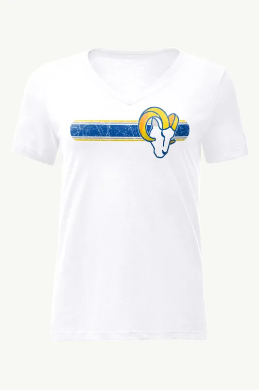 WOMENS LOS ANGELES RAMS STRIPE V-NECK T SHIRT sold by Starter