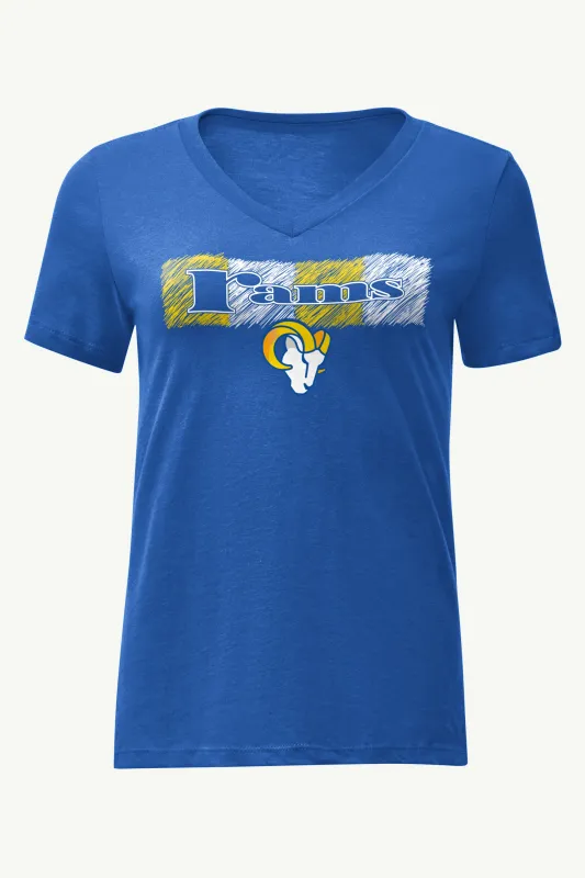 WOMENS LOS ANGELES RAMS COLOR SHADING V-NECK T SHIRT sold by Starter