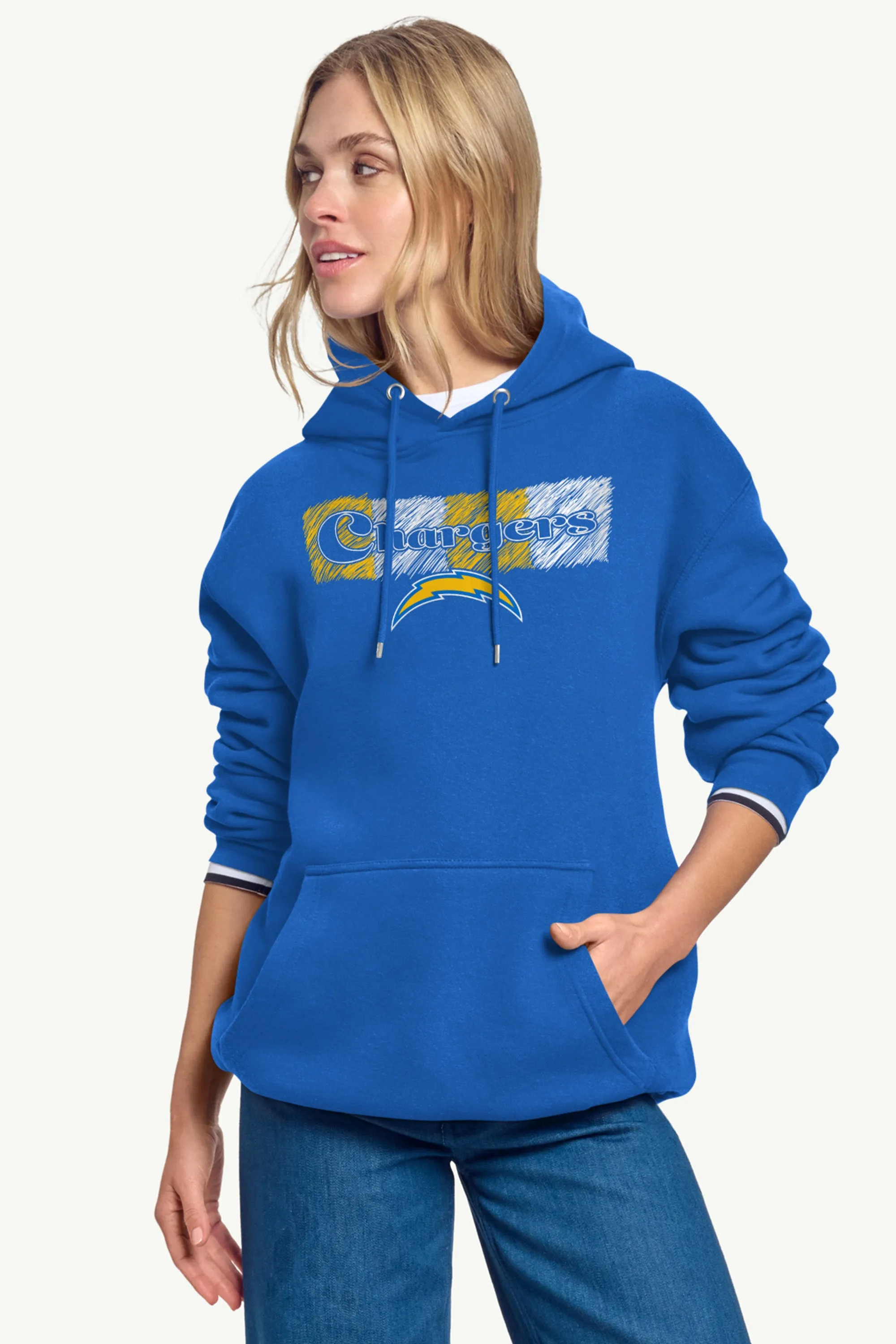 WOMENS LOS ANGELES CHARGERS COLOR SHADING HOODIE sold by Starter product image thumbnail 2