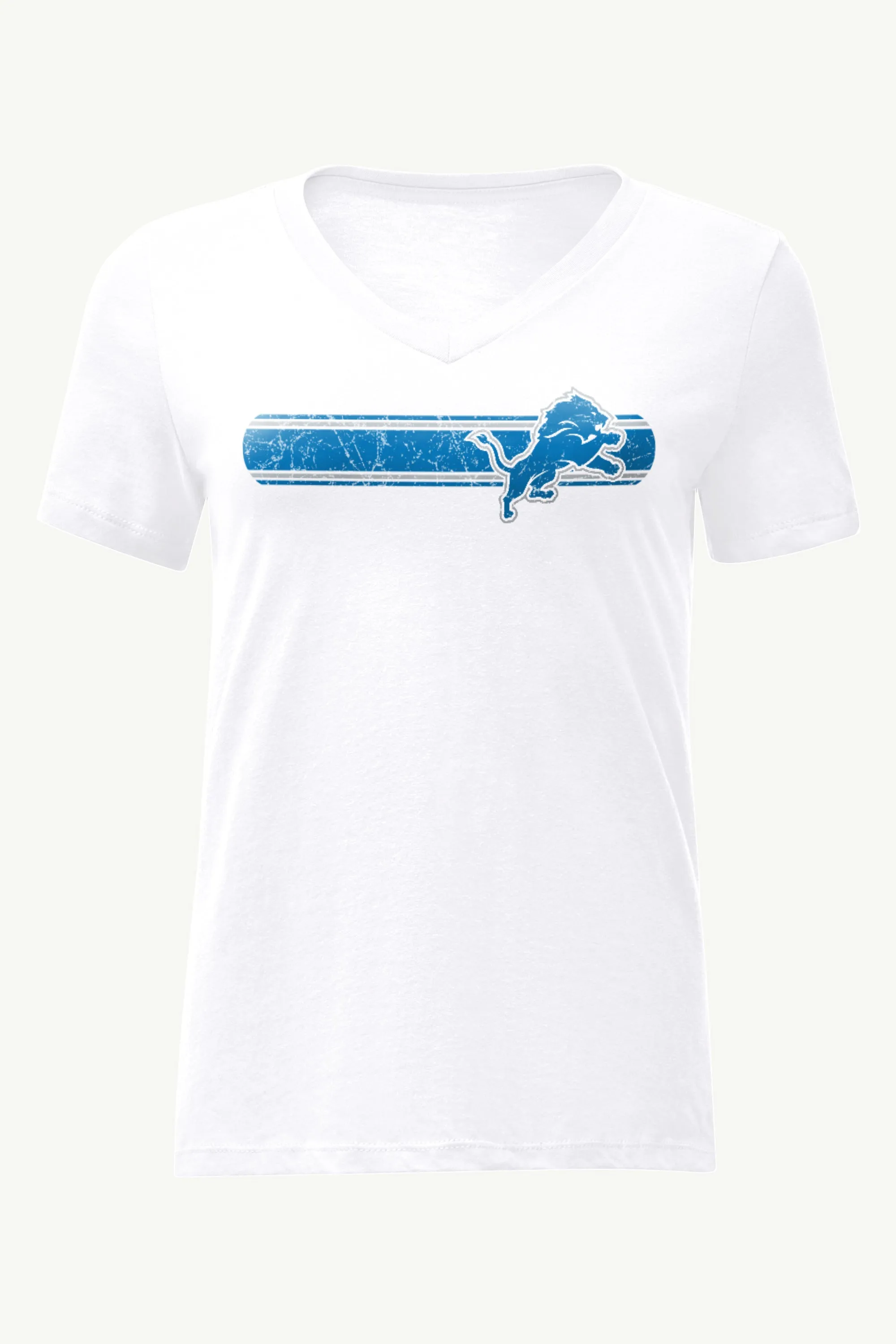 WOMENS DETROIT LIONS STRIPE V-NECK T SHIRT sold by Starter