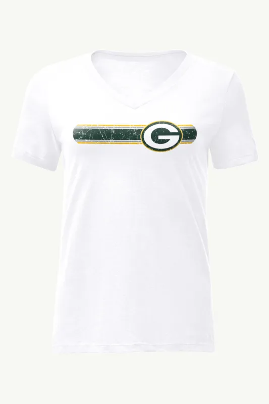WOMENS GREEN BAY PACKERS STRIPE V-NECK T SHIRT sold by Starter